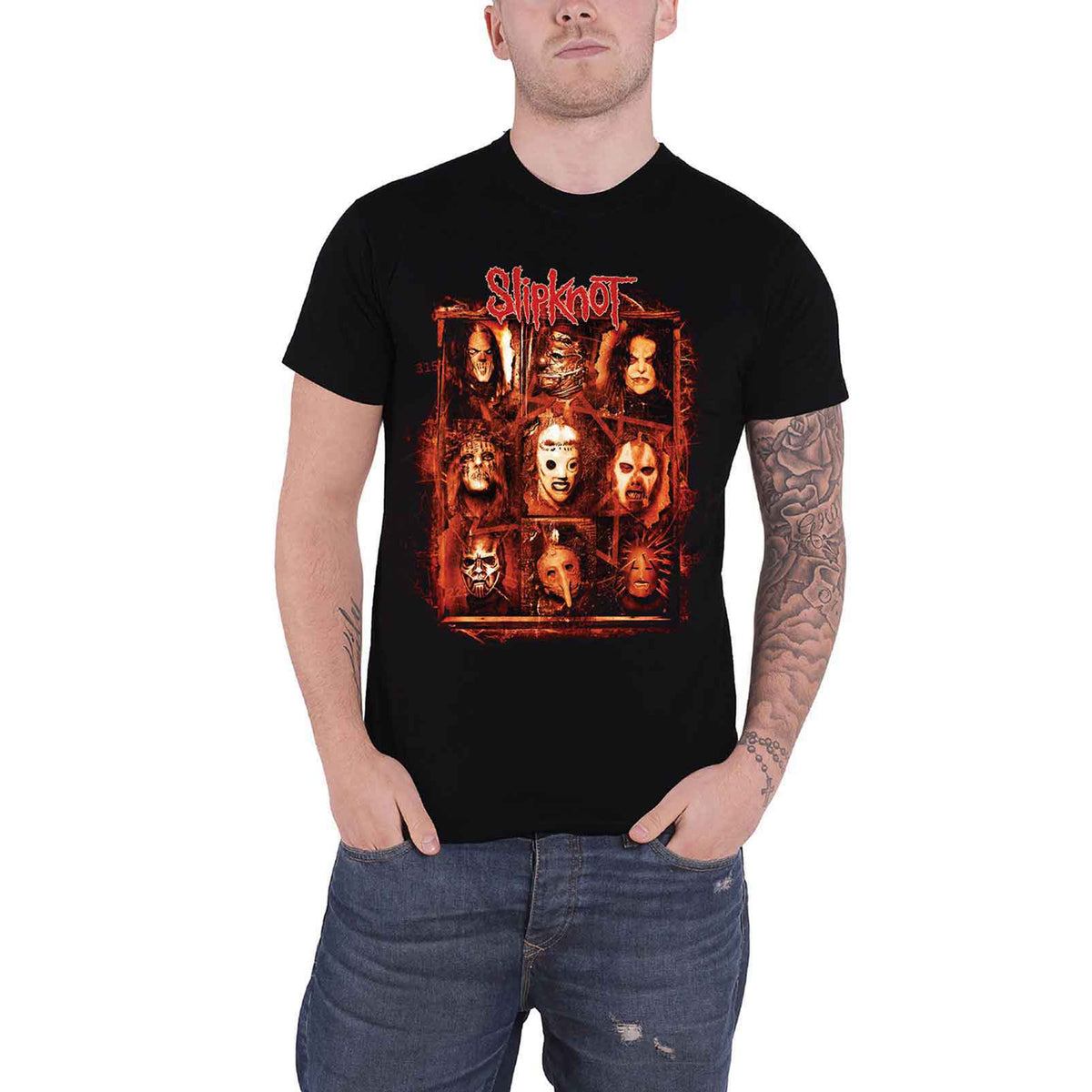 SLIPKNOT - RUSTY FACE - T-Shirt Black (Back Print)