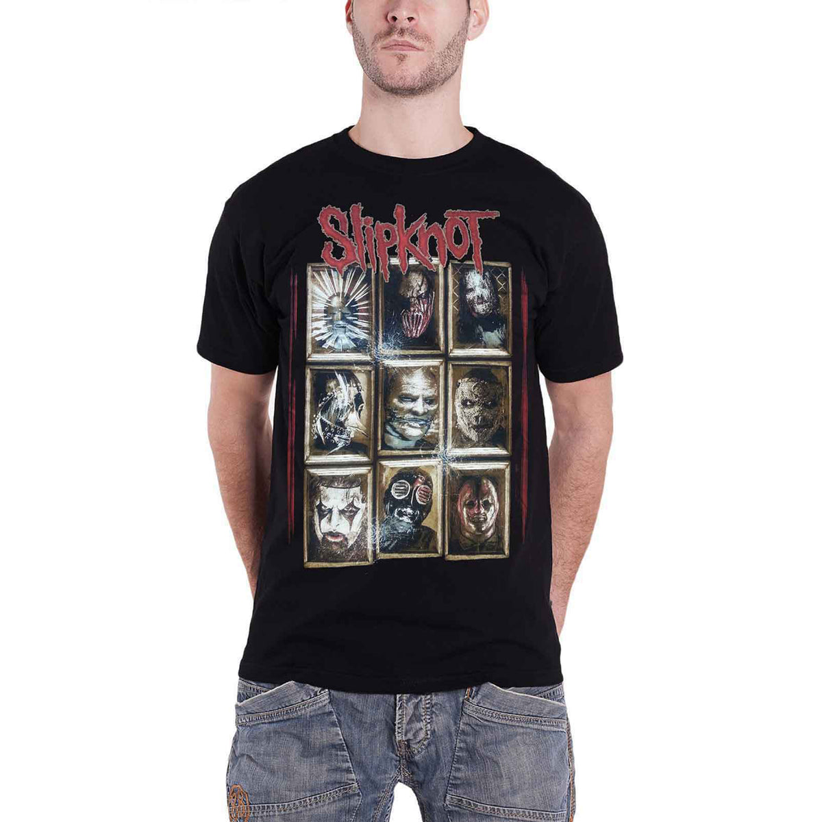 SLIPKNOT - NEW MASKS - T-Shirt Black (Back Print)