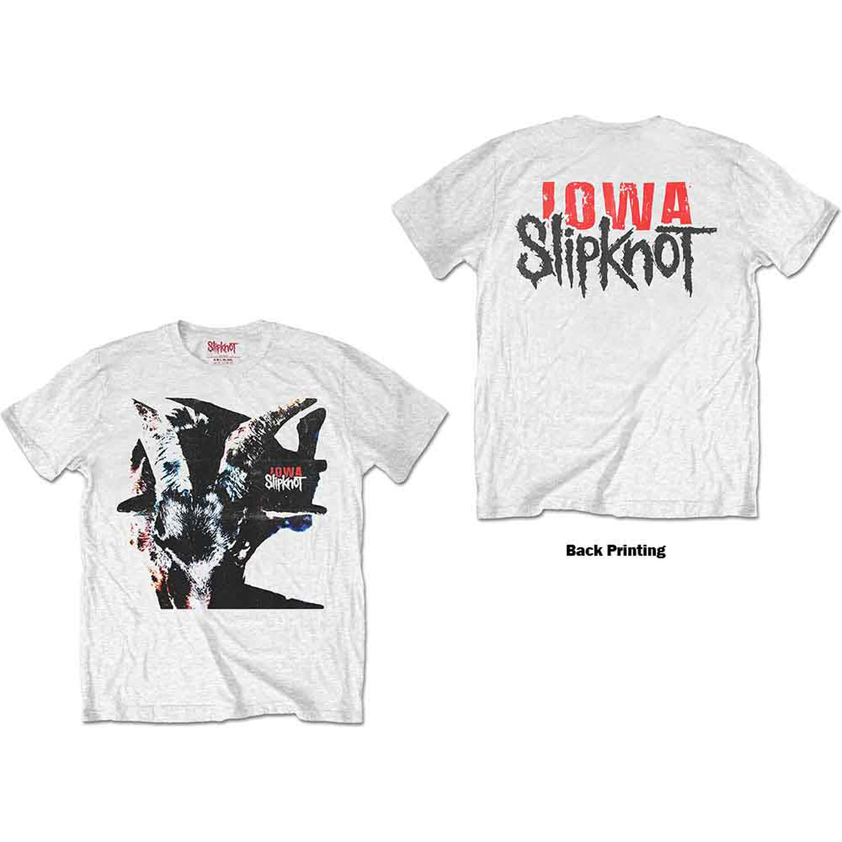 SLIPKNOT - IOWA GOAT SHADOW - T-Shirt White (Back Print)