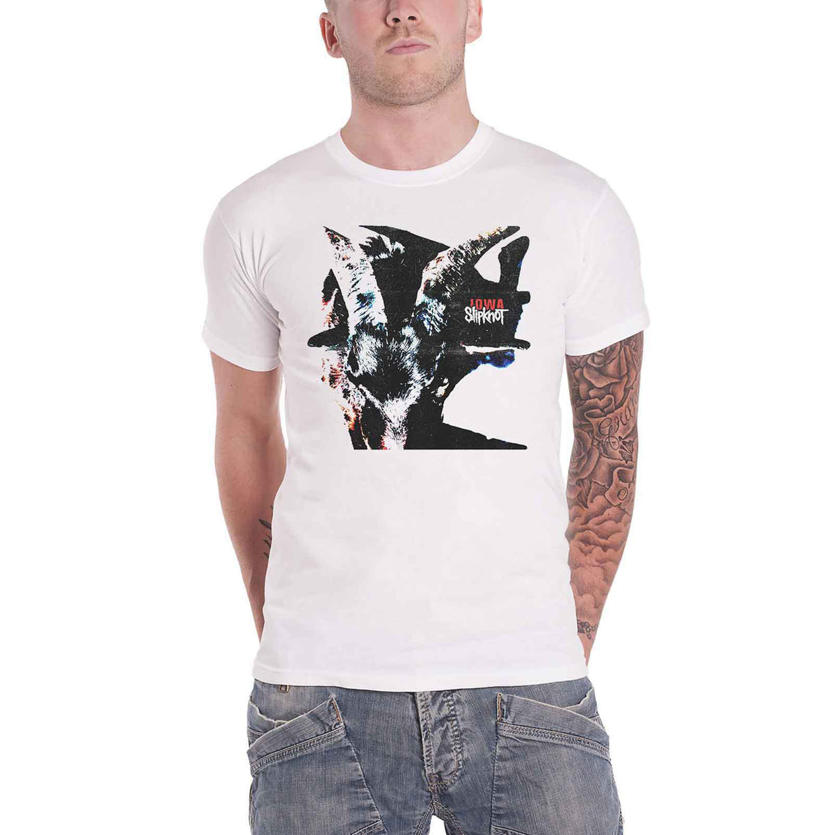 SLIPKNOT - IOWA GOAT SHADOW - T-Shirt White (Back Print)