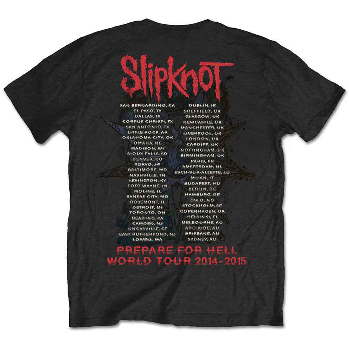 SLIPKNOT - PREPARE FOR HELL 2014-2015 TOUR - T-Shirt Black (Back Print)