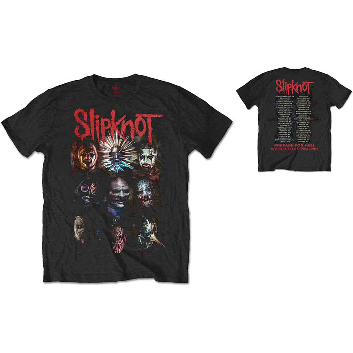 SLIPKNOT - PREPARE FOR HELL 2014-2015 TOUR - T-Shirt Black (Back Print)