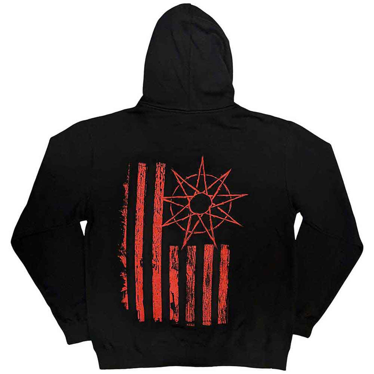 SLIPKNOT - 9-POINT FLAG - Zipped Hoodie Black (Back Print)
