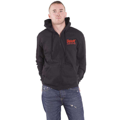 SLIPKNOT - 9-POINT FLAG - Zipped Hoodie Black (Back Print)