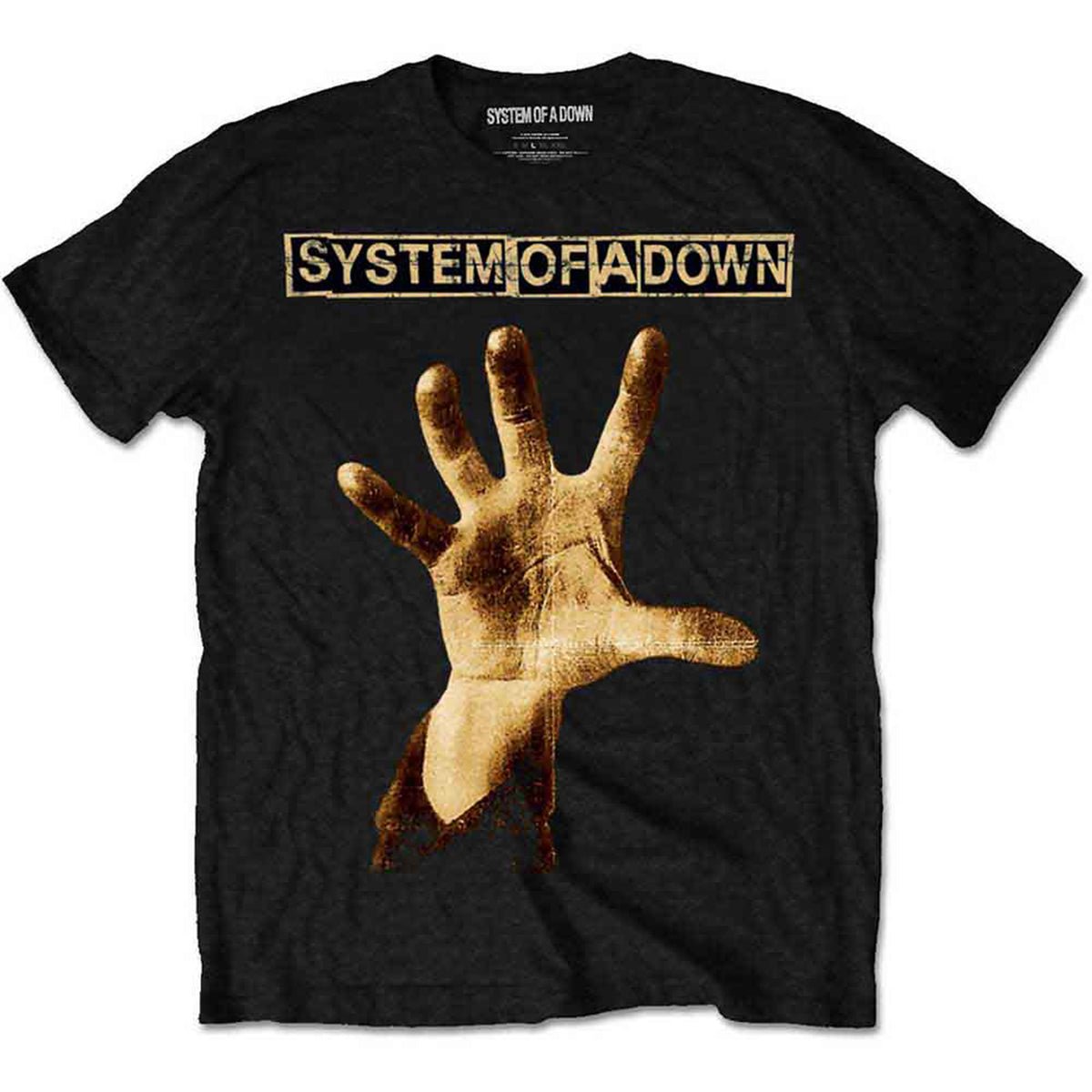 SYSTEM OF A DOWN - HAND - T-Shirt Black