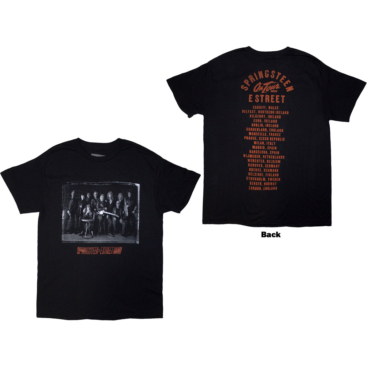 BRUCE SPRINGSTEEN - TOUR '24 E-STREET PHOTO - T-Shirt Black (Back Print & Ex-Tour)