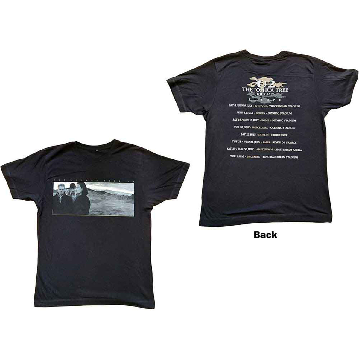 U2 - JOSHUA TREE PHOTO - T-Shirt Black (Back Print & Ex-Tour)