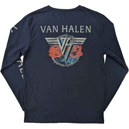 VAN HALEN - 84 TOUR - Long Sleeve T-Shirt Blue (Back & Sleeve Print)