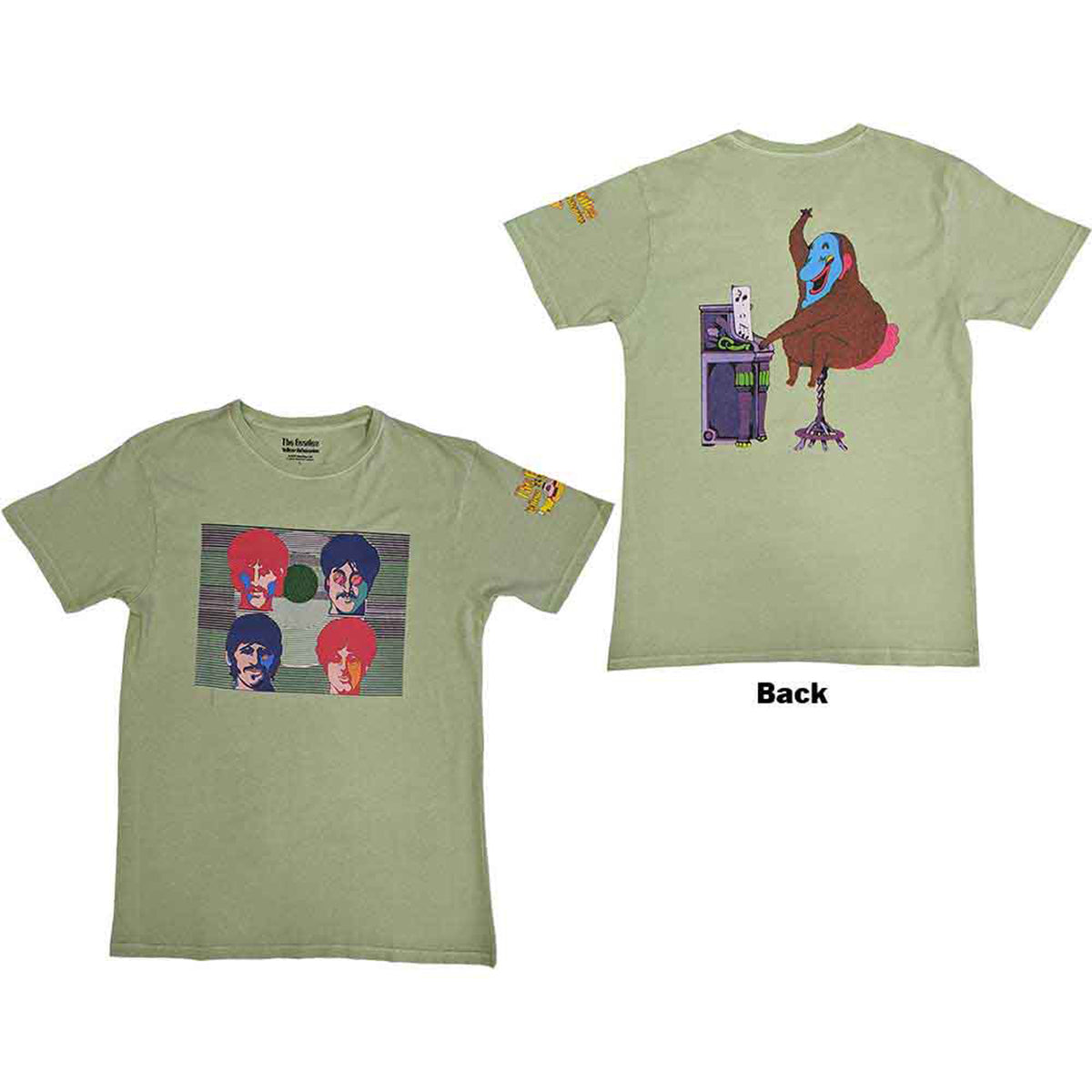 BEATLES, THE - YELLOW SUBMARINE MAGIC PIANO - T-Shirt Green (Back Print)