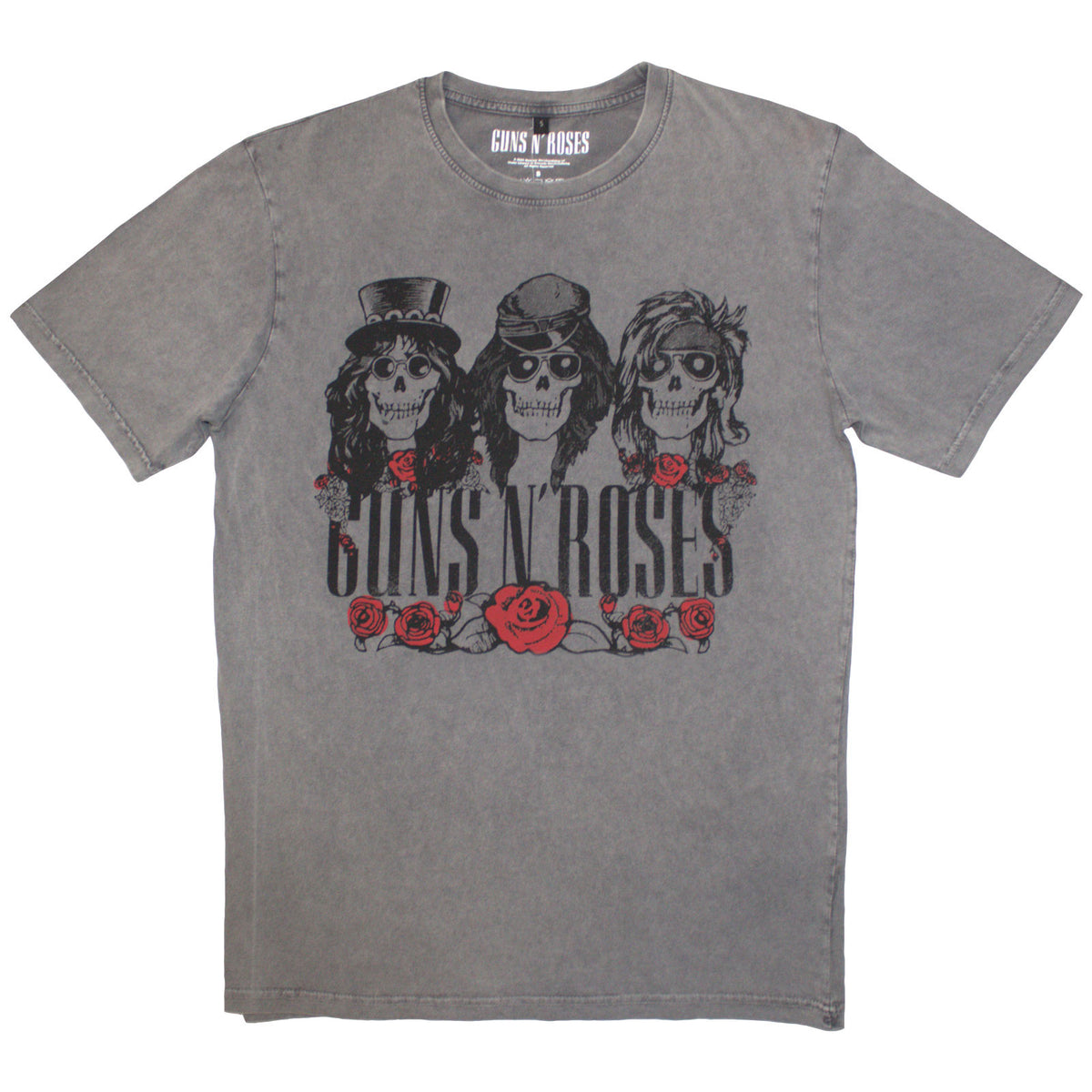 GUNS N ROSES - HELL GROUP - Stone Wash T-Shirt Grey