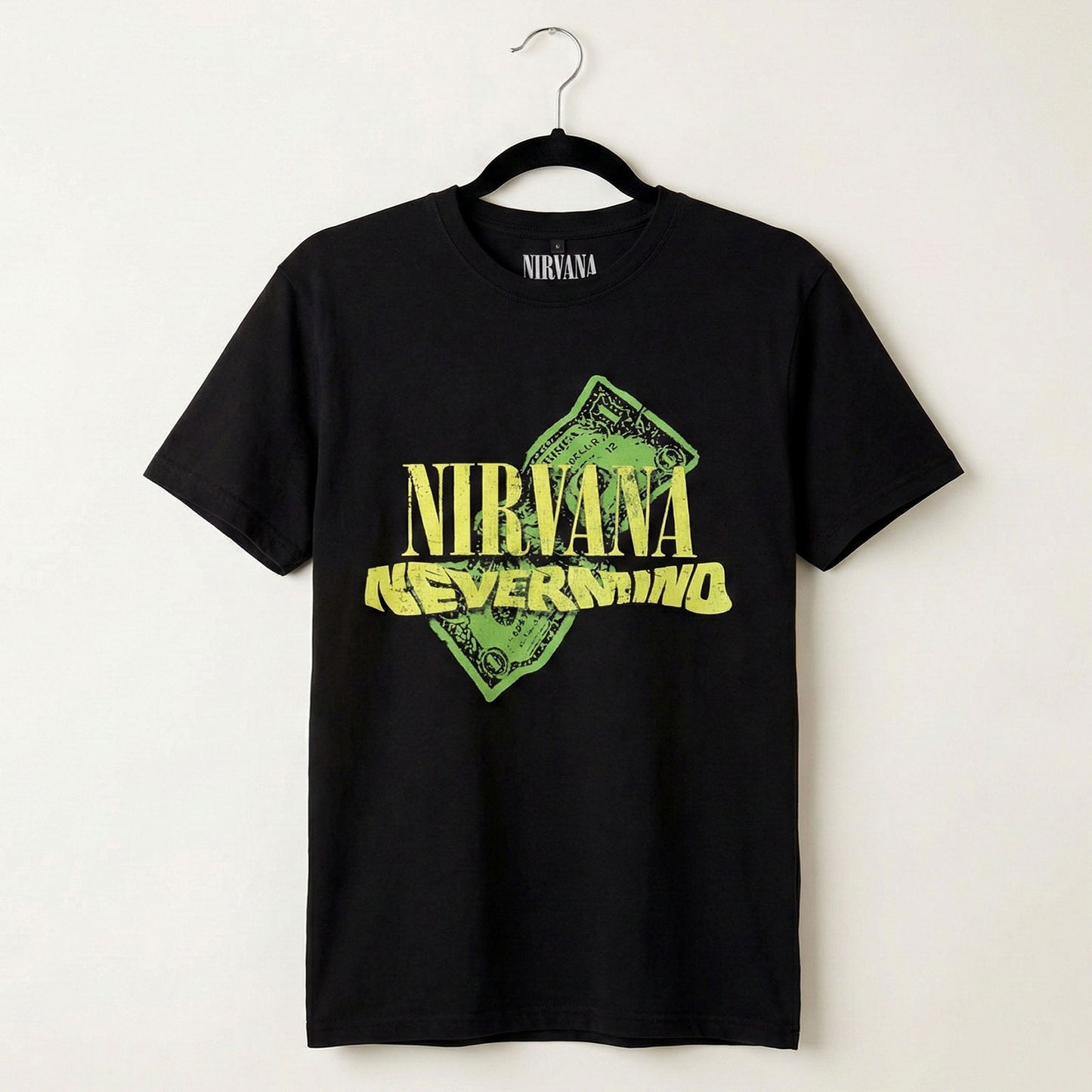 NIRVANA - NEVERMIND DOLLAR - T-shirt en carbone noir