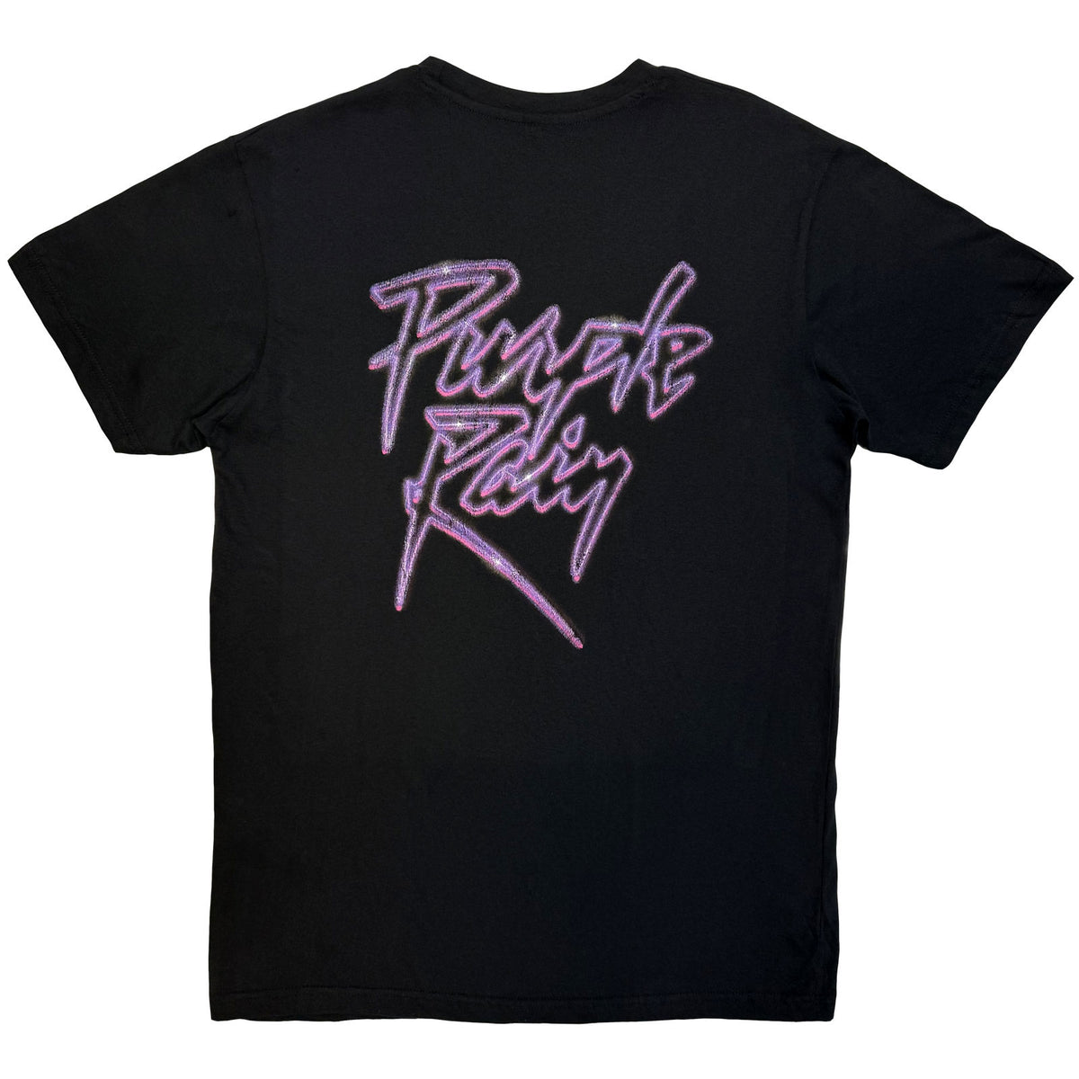 PRINCE - PURPLE RAIN LOGO OUTLINE - Carbon T-Shirt Black (Back Print)