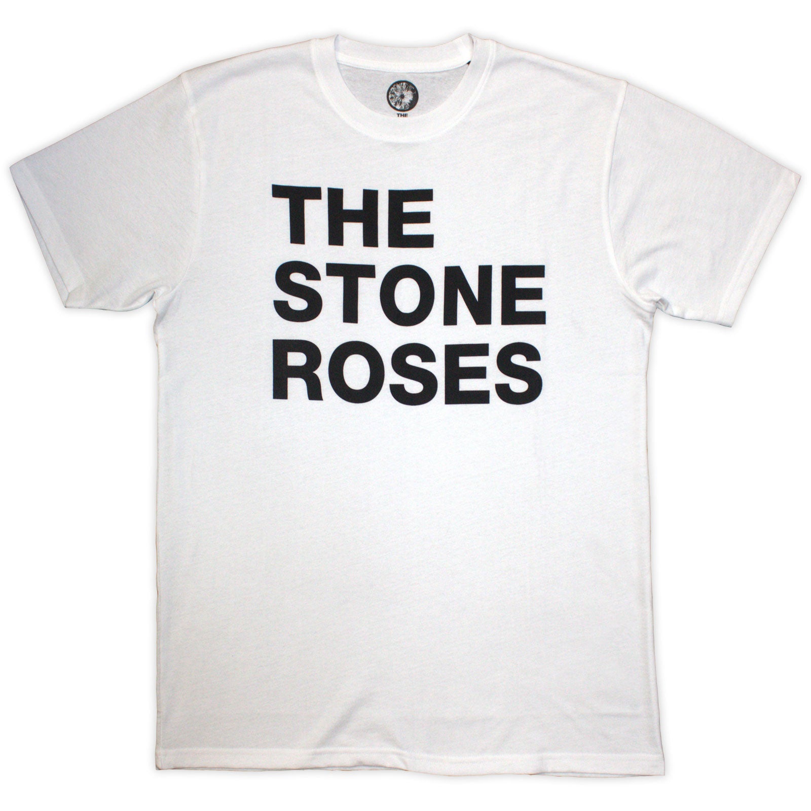 THE STONE ROSES - LEFT JUSTIFIED TEXT - T-Shirt White (Jumbo Print)