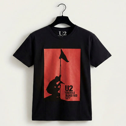 U2 - BLOOD RED SKY - T-shirt en carbone noir