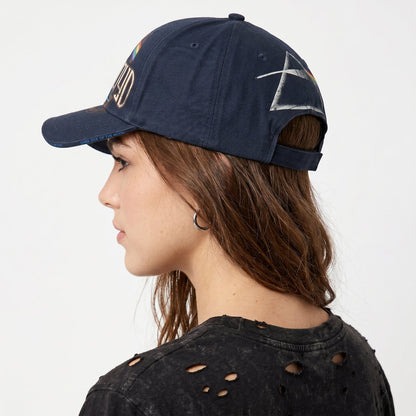 PINK FLOYD - DARK SIDE OF THE MOON ALBUM DISTRESSED - Baseball Cap Blue