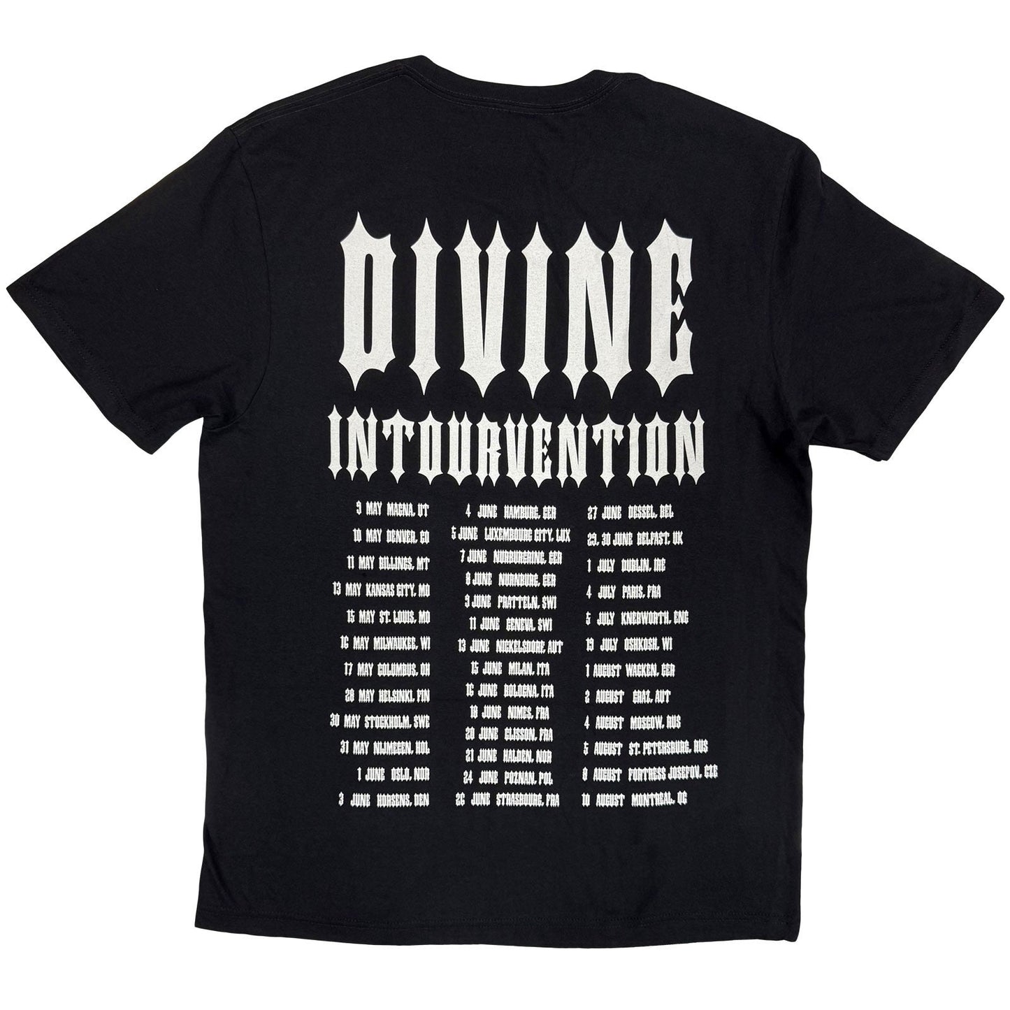 SLAYER - DIVINE INTERVENTION 2014 DATES - T-Shirt Black (Back Print)