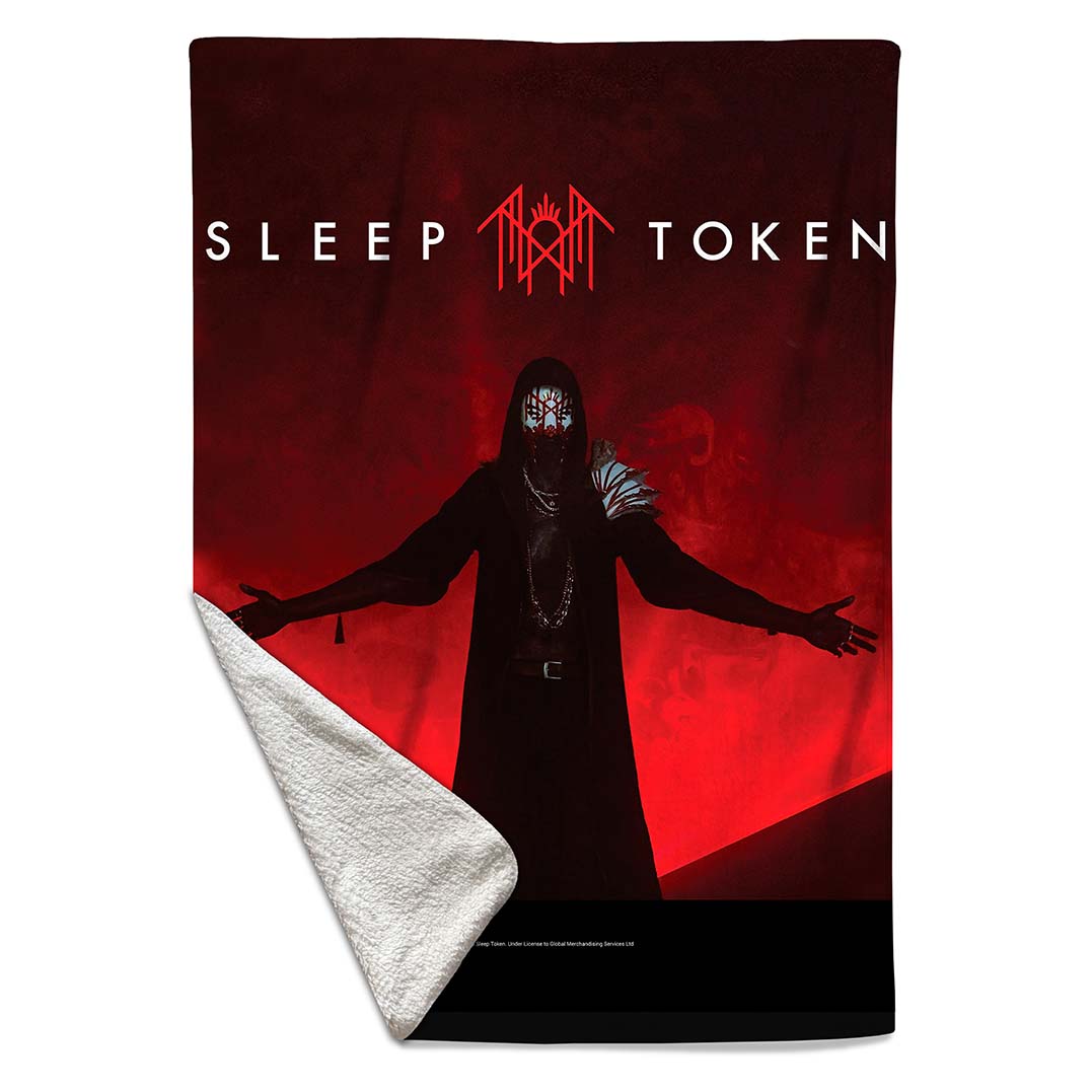 Rocksax Sleep Token Sherpa Fleece Blanket - Red Light