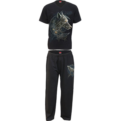 CELTIC WOLF - 4pc Mens Gothic Pyjama Set