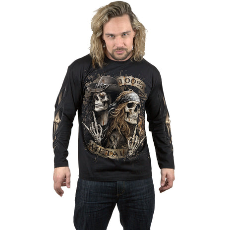PURE METAL - T-shirt à manches longues noir