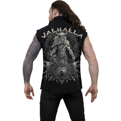 VALHALLA - Travailleur sans manches Stone Washed Noir