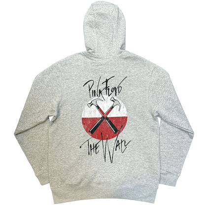 PINK FLOYD - THE WALL FADED HAMMERS LOGO - Zipped Hoodie Grey