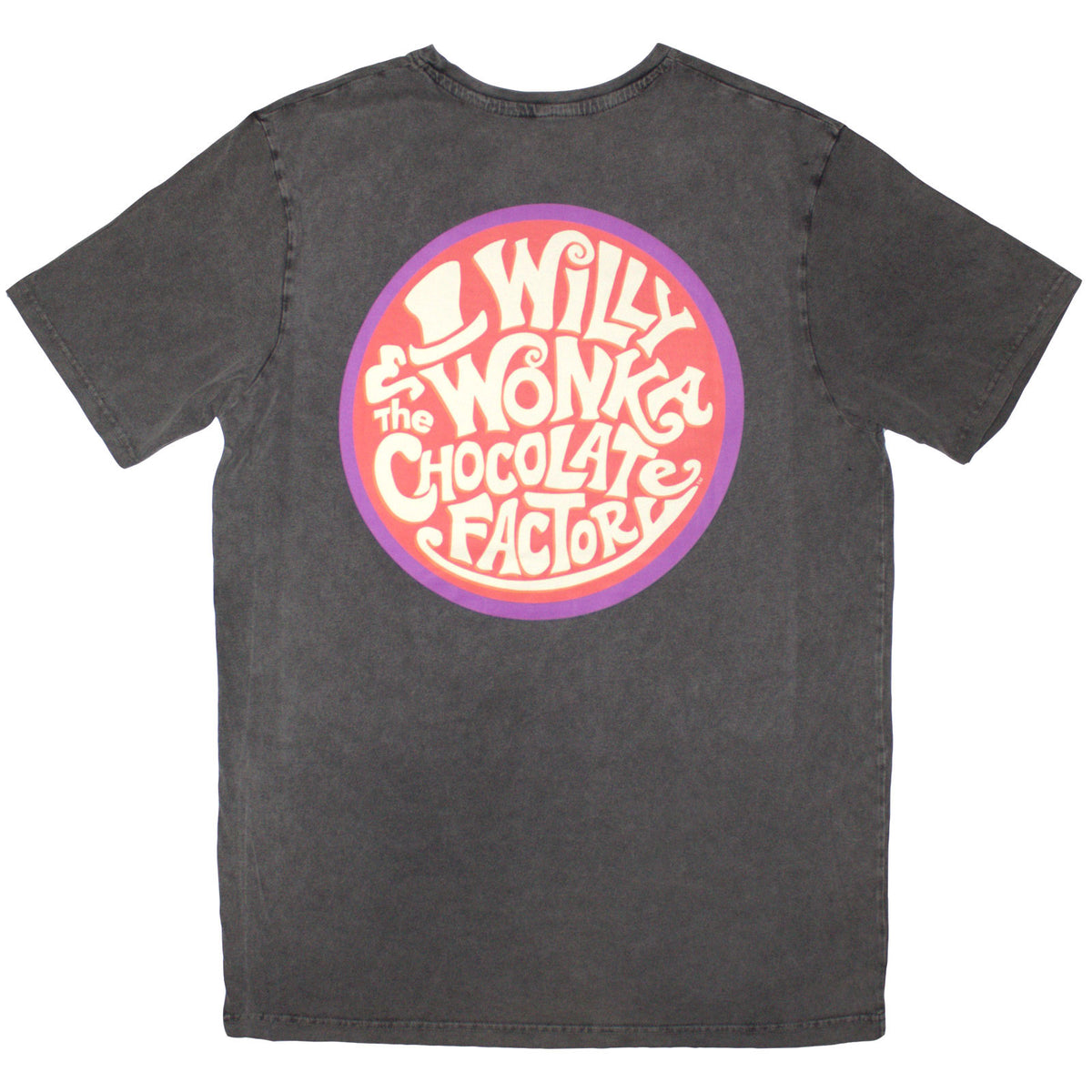 WILLY WONKA - LOGO EMBLEM - Stone Wash T-Shirt Grey