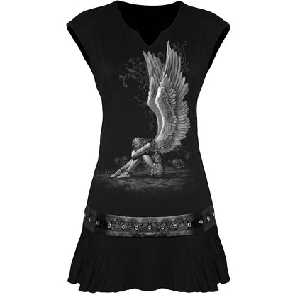 ENSLAVED ANGEL - Mini robe à taille cloutée Noir