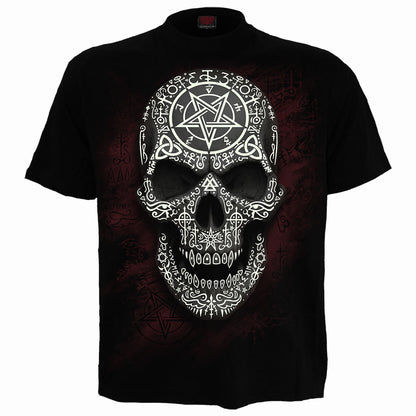 GOTHIC RUNES - GLOW IN THE DARK - T-shirt imprimé sur le devant noir