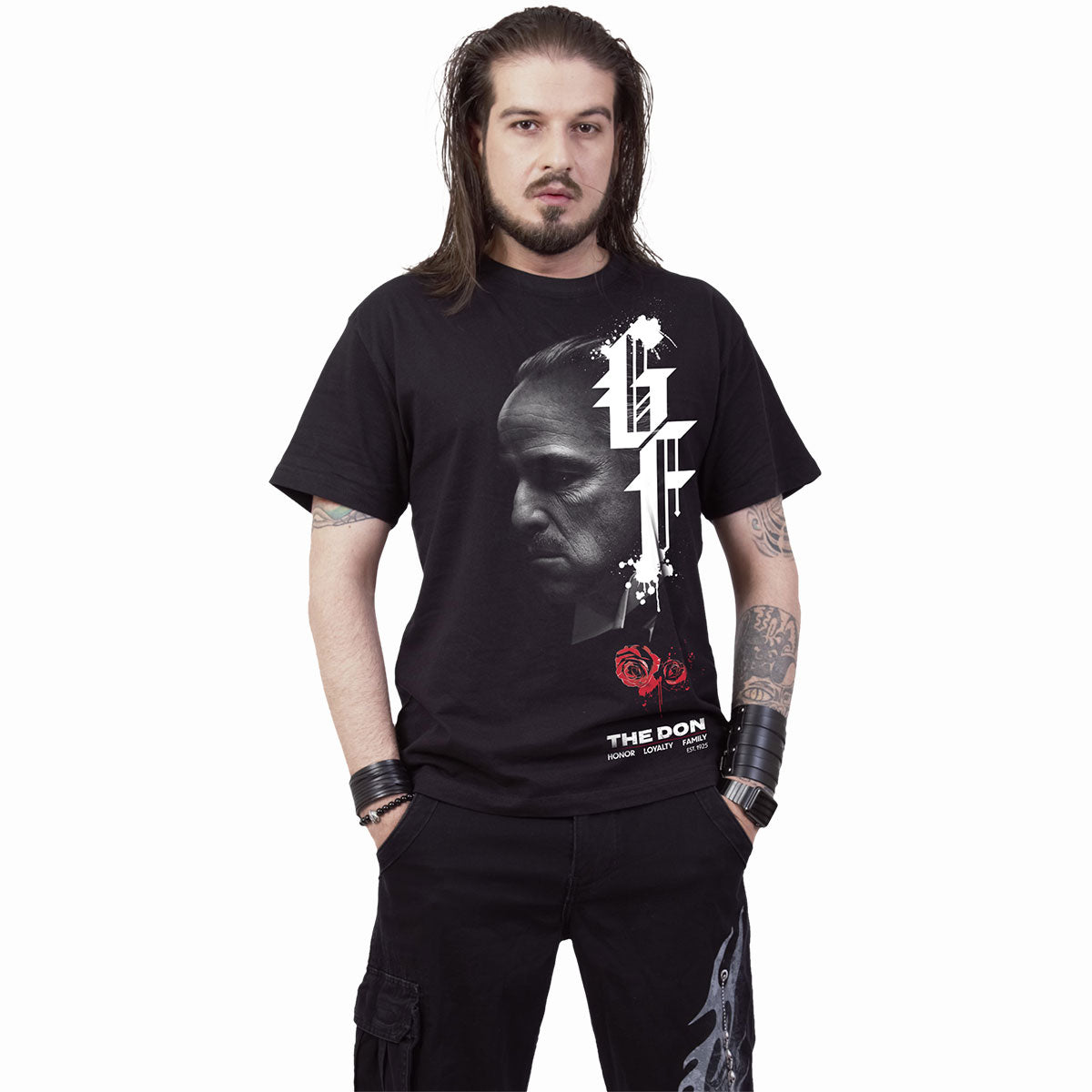 GODFATHER - DON - T-shirt imprimé sur le devant Noir