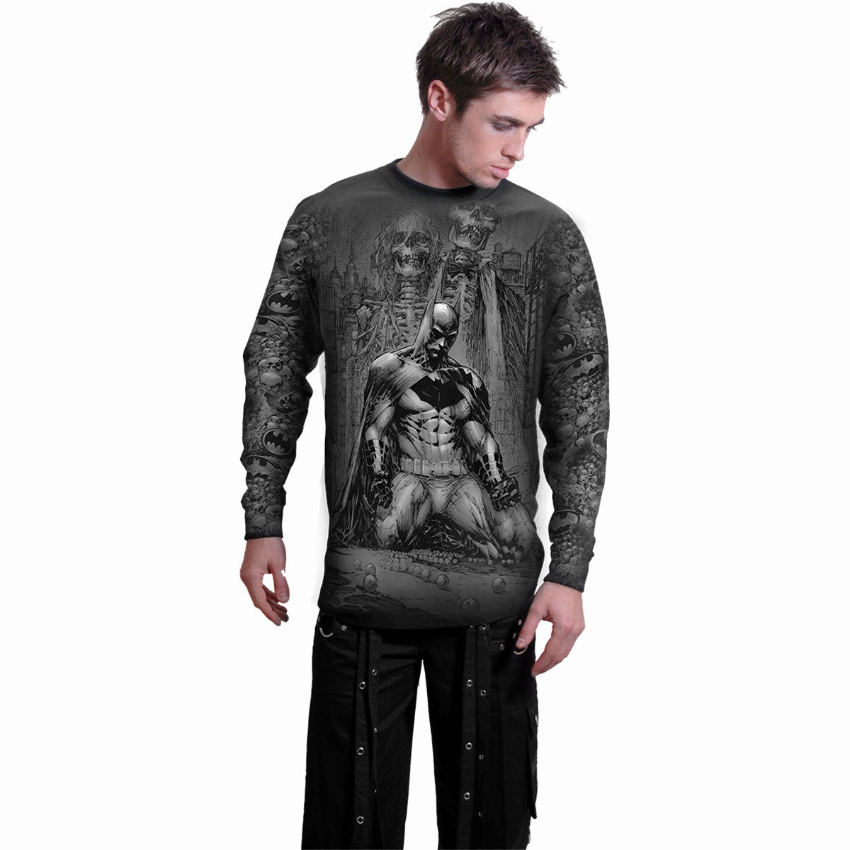 BATMAN - VENGEANCE WRAP - T-shirt à manches longues à recouvrement noir