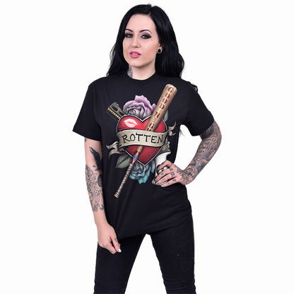 HARLEY QUINN - ROTTEN - T-shirt imprimé sur le devant Noir