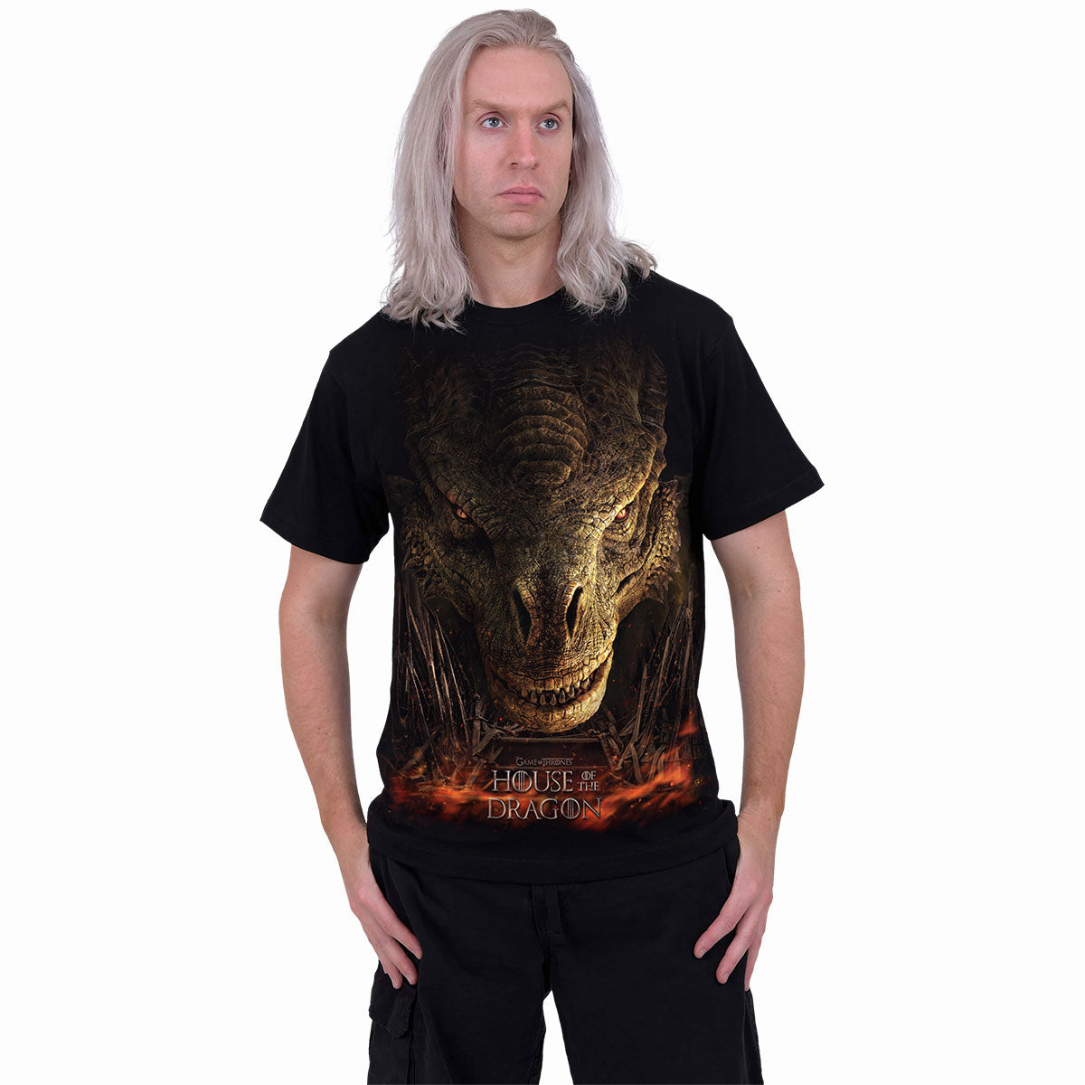 HOD - DRAGON THRONE - T-shirt imprimé sur le devant Noir