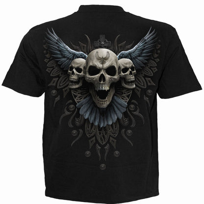 RAVEN SKULL - T-shirt noir