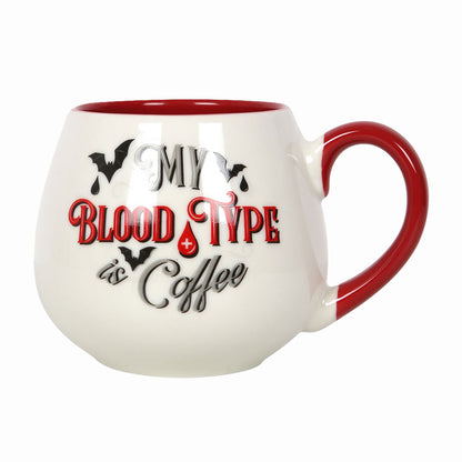 MY BLOOD TYPE IS COFFEE - Mug arrondi blanc