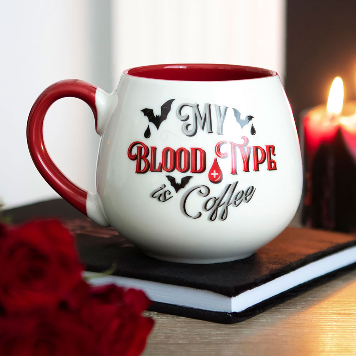 MY BLOOD TYPE IS COFFEE - Mug arrondi blanc