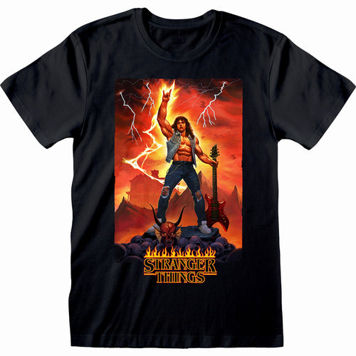 STRANGER THINGS EDDIE ROCKS T-Shirt Black