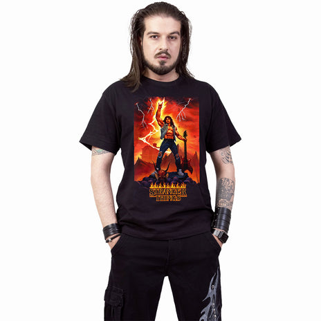 STRANGER THINGS 4 - EDDIE ROCKS - T-Shirt noir