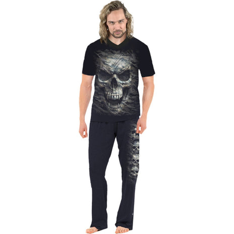 CAMO-SKULL - Pyjama gothique 4 pièces pour hommes