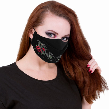 TRIBAL ROSE - Masque de mode en coton de première qualité avec ajusteur