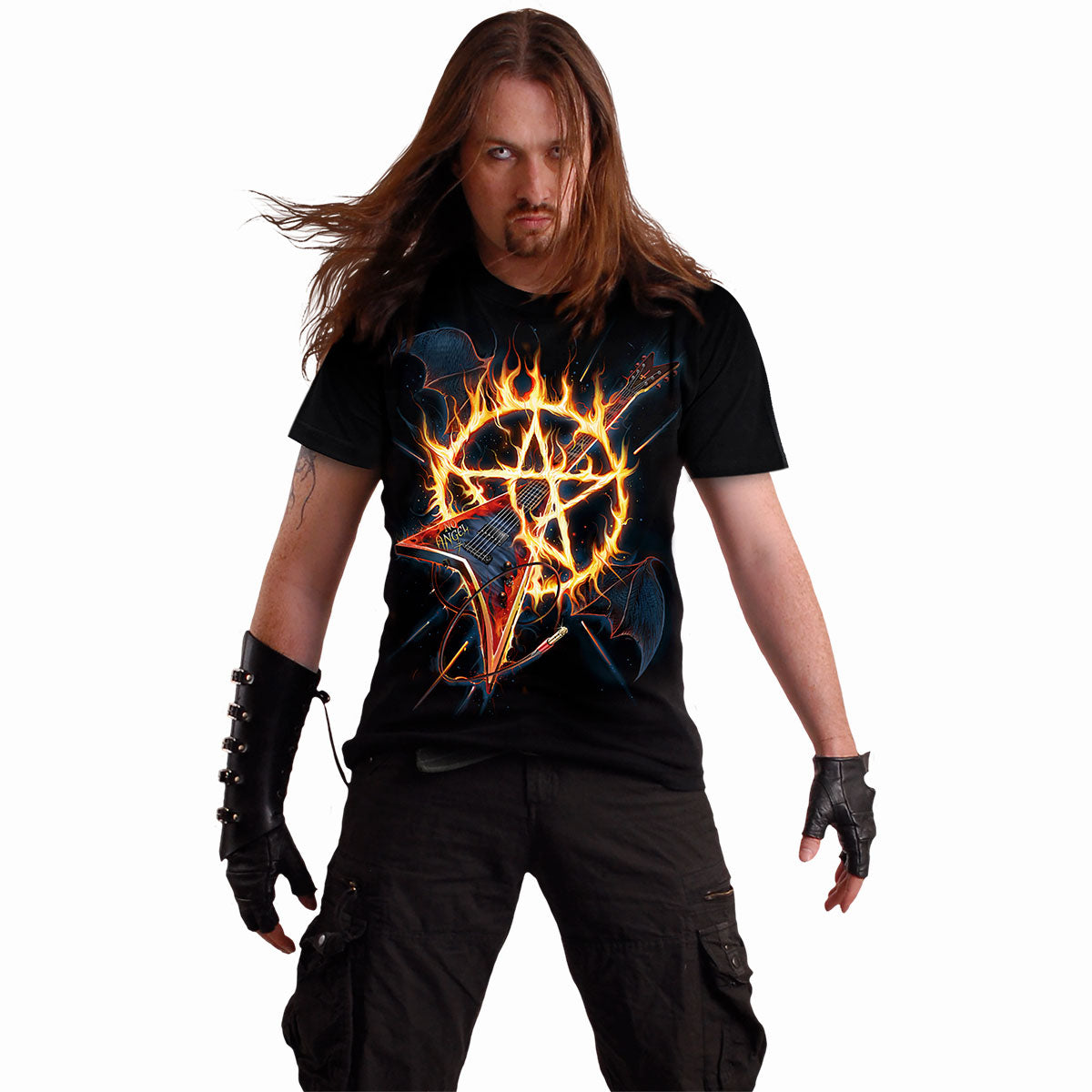 HOT METAL - T-shirt imprimé sur le devant Noir