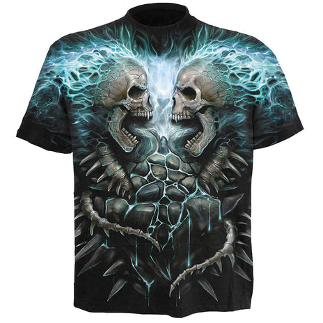 FLAMING SPINE - T-Shirt Allover Noir