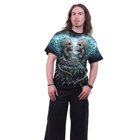 FLAMING SPINE - T-Shirt Allover Noir